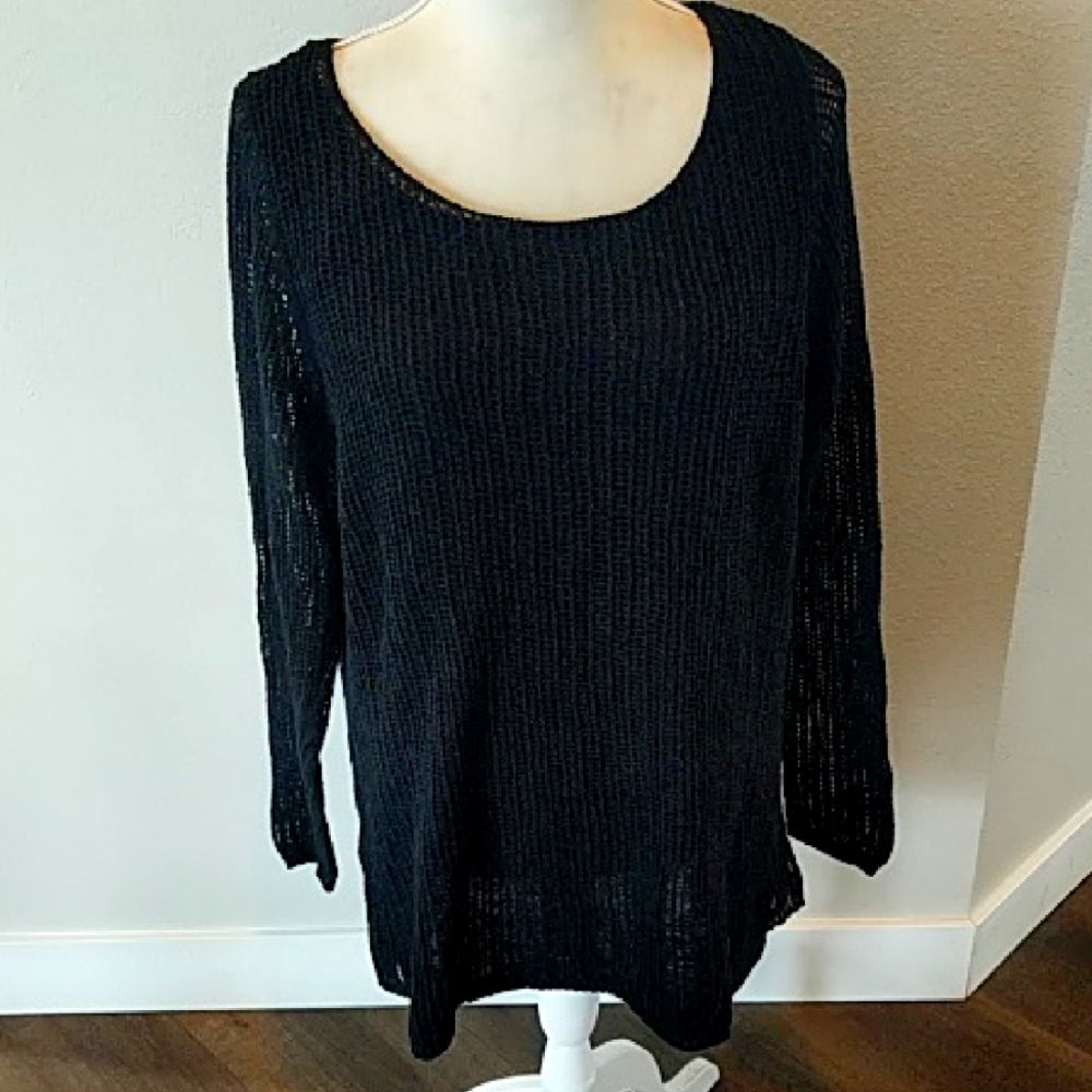 Soft Surroundings Black Knit Sweater Large